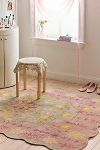 Juniper Floral Scalloped Printed Rug