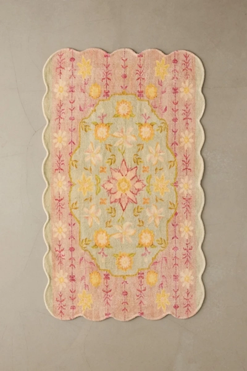 Juniper Floral Scalloped Printed Rug