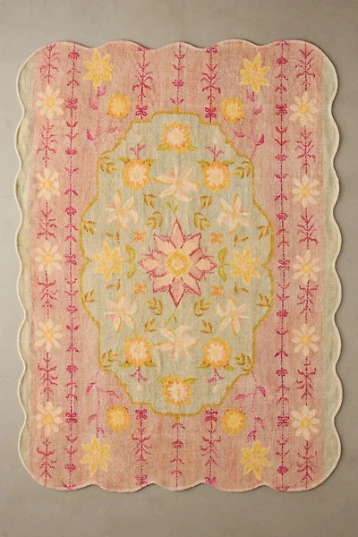 Juniper Floral Scalloped Printed Rug