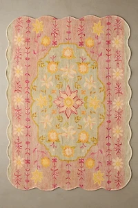 Juniper Floral Scalloped Printed Rug