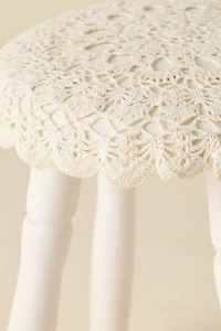 Doily Crochet Cushioned Stool