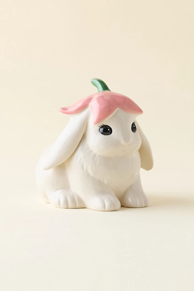 Flower Bunny Sculptural Ceramic Planter