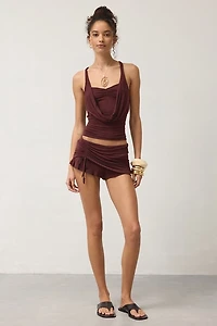 Out From Under Heatwave Cinched Asymmetric Mini Skort