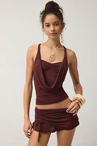 Out From Under Heatwave Twist-Back Layered Cowl Top