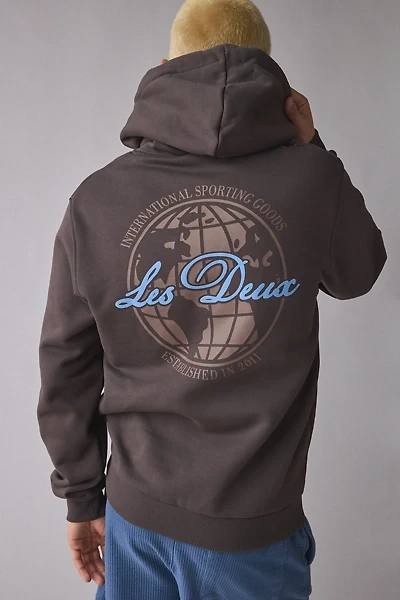 Les Deux Ben Globe Graphic Hoodie Sweatshirt