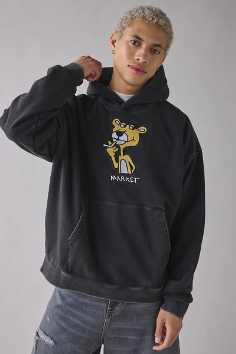 Market Studios Panther Applique Hoodie Sweatshirt