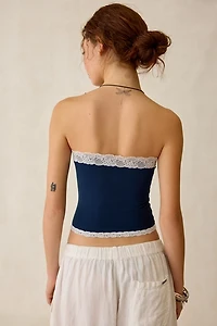 Out From Under Cotton Compression Lace Trim Tube Top