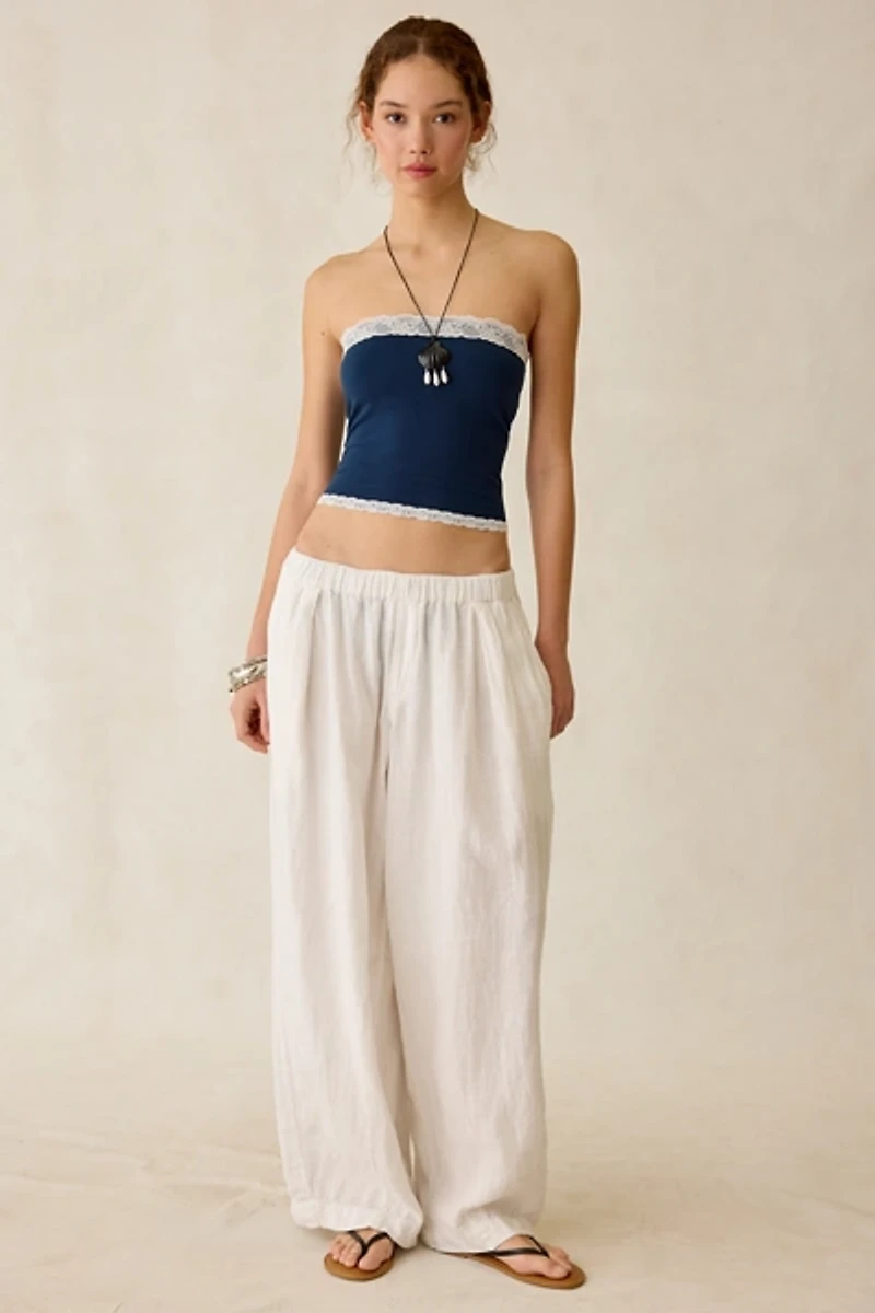 Out From Under Cotton Compression Lace Trim Tube Top