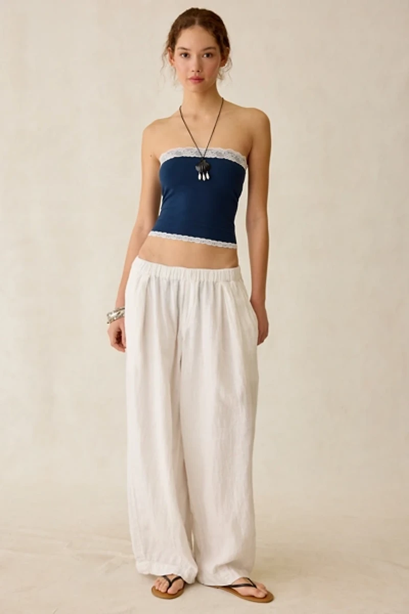 Out From Under Cotton Compression Lace Trim Tube Top