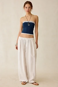 Out From Under Cotton Compression Lace Trim Tube Top