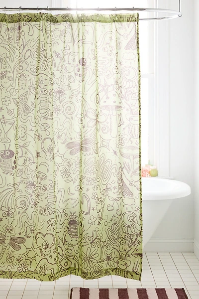 Doodle Bug Patterned Shower Curtain