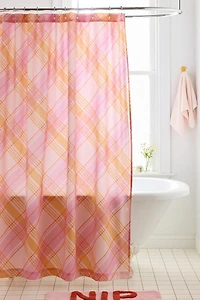 Bias Plaid Patterned Shower Curtain