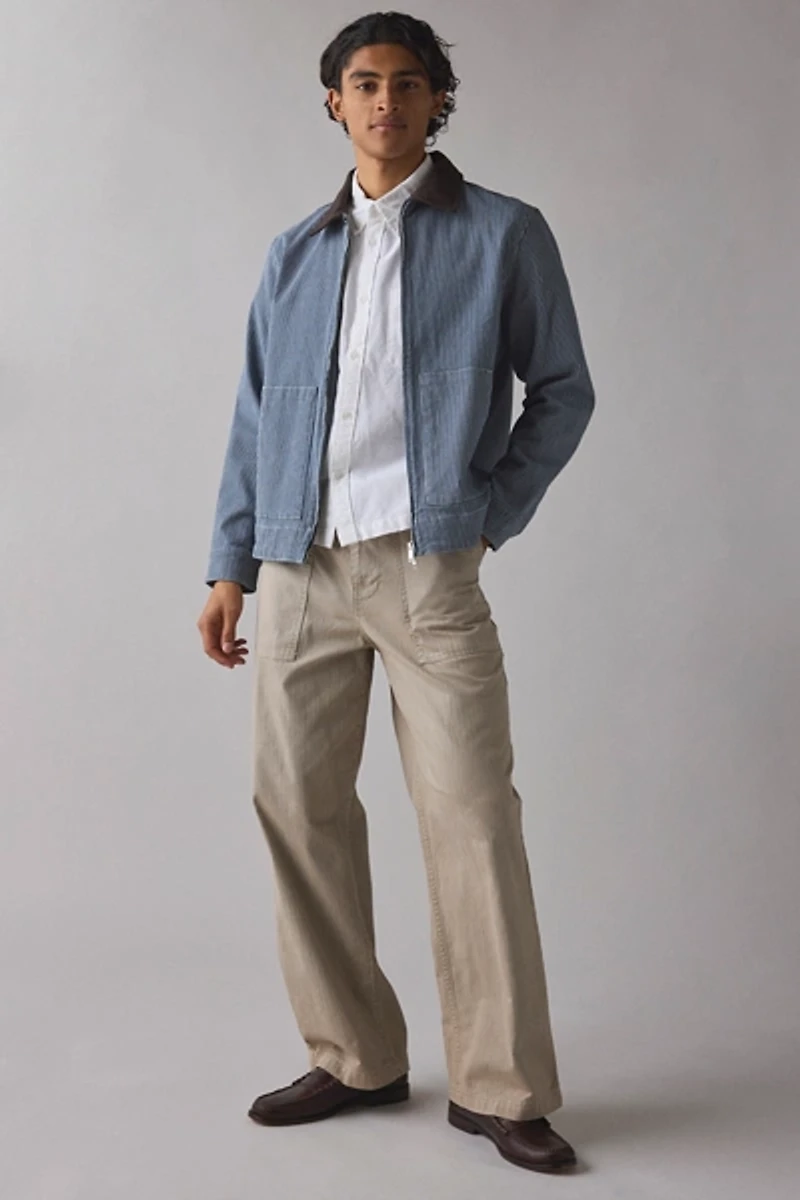 Les Deux Robert Striped Denim Jacket