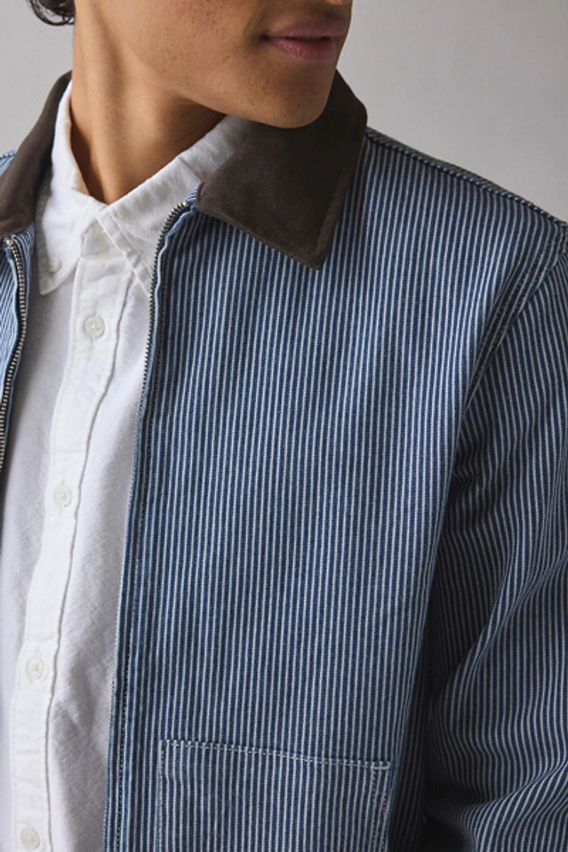 Les Deux Robert Striped Denim Jacket