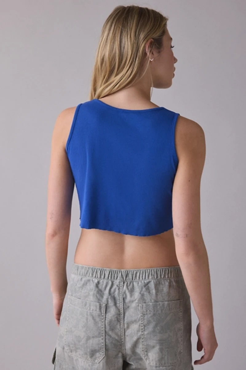 OBEY Old English Graphic Rib Cropped Tank Top