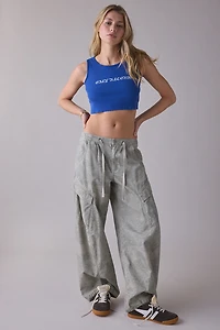 OBEY Old English Graphic Rib Cropped Tank Top