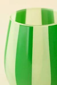 Striped Stemless Wine Glass