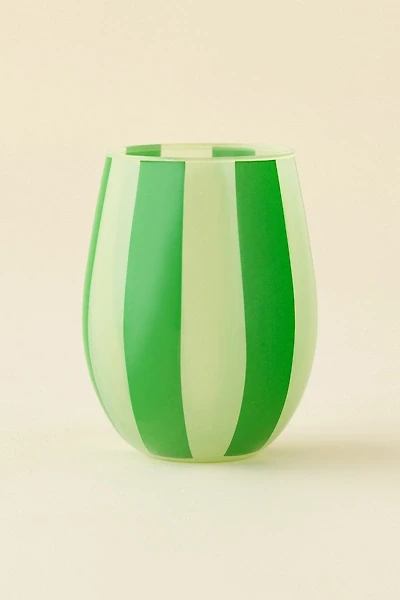 Striped Stemless Wine Glass