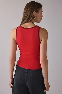OBEY Loren Red Contrast Trim Rib Tank Top