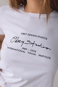 OBEY Design Studio Script Graphic Baby Tee