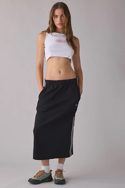 OBEY Malia Side Stripe Track Midi Skirt