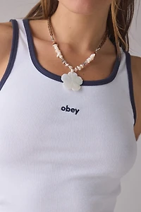 OBEY Loren Contrast Trim Rib Tank Top