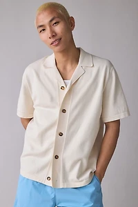 Les Deux Emmett Globe Knit Short Sleeve Shirt