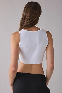 OBEY Bold Oval Logo Graphic Cutoff Cropped Tank Top