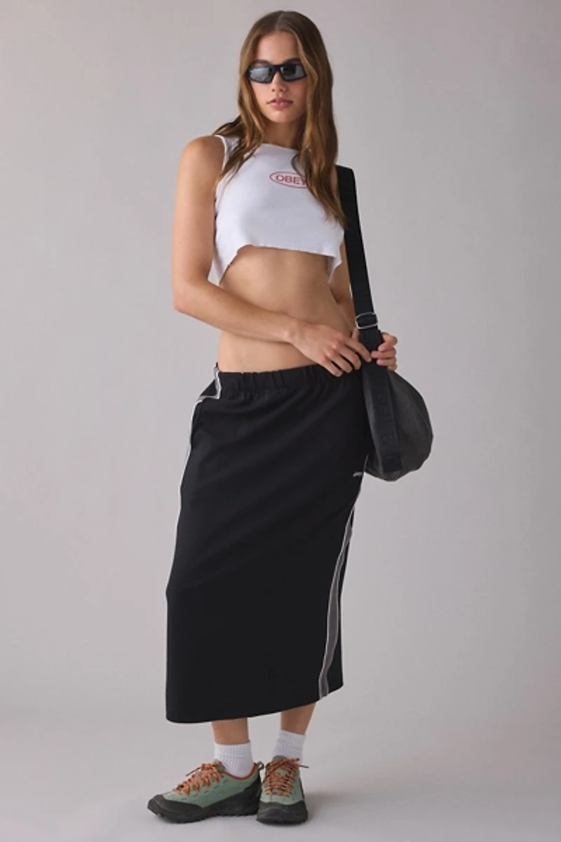 OBEY Bold Oval Logo Graphic Cutoff Cropped Tank Top