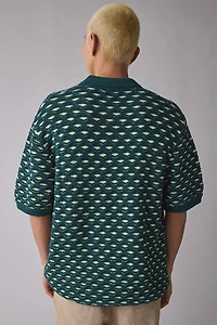 Les Deux Esmay Shell Knit Short Sleeve Polo Shirt