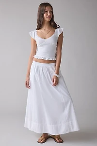 Kimchi Blue Posie Pointelle Knit Lace-Trim Ruffle Top