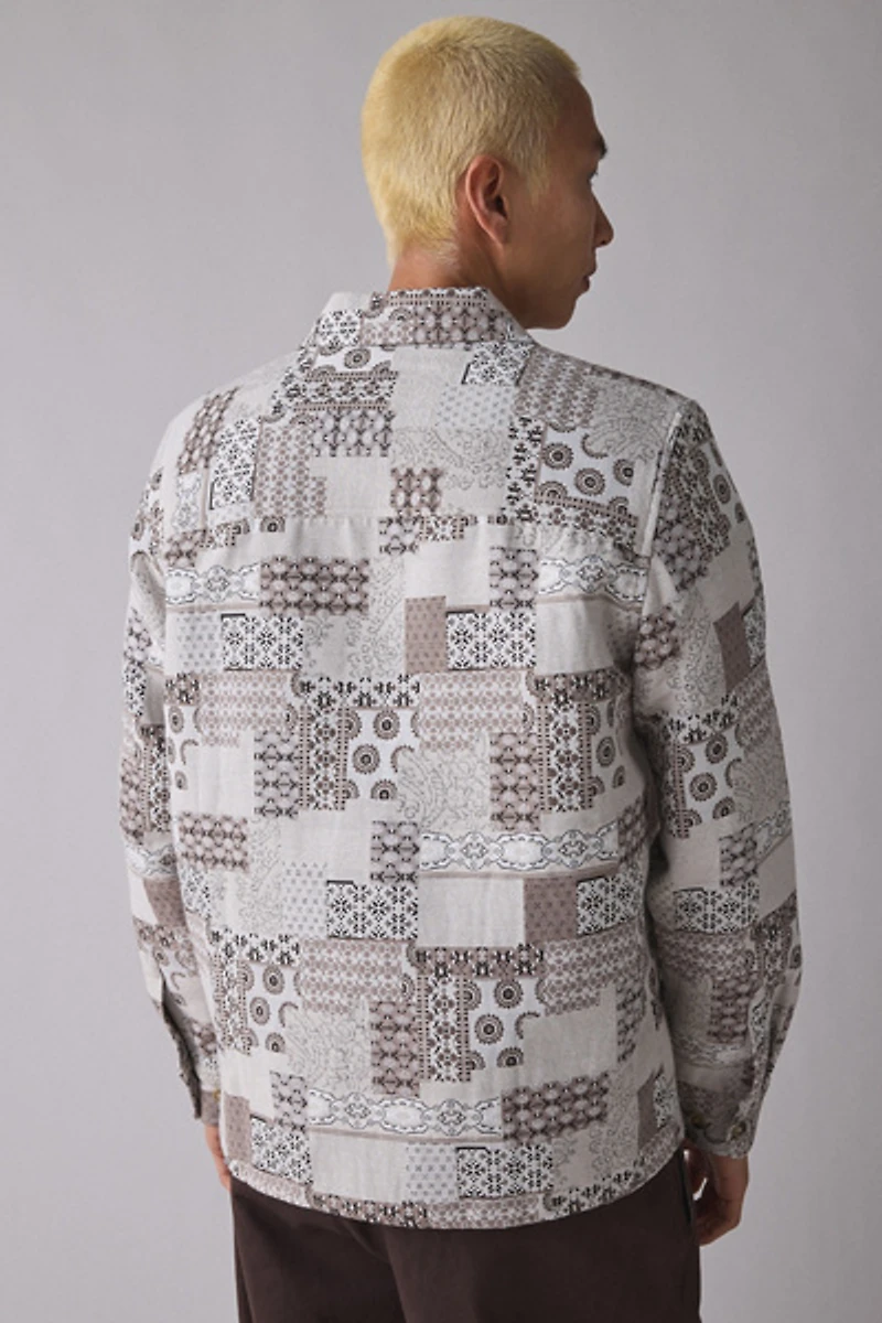 Les Deux Layton Patchwork Pattern Long Sleeve Shirt