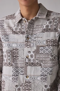 Les Deux Layton Patchwork Pattern Long Sleeve Shirt