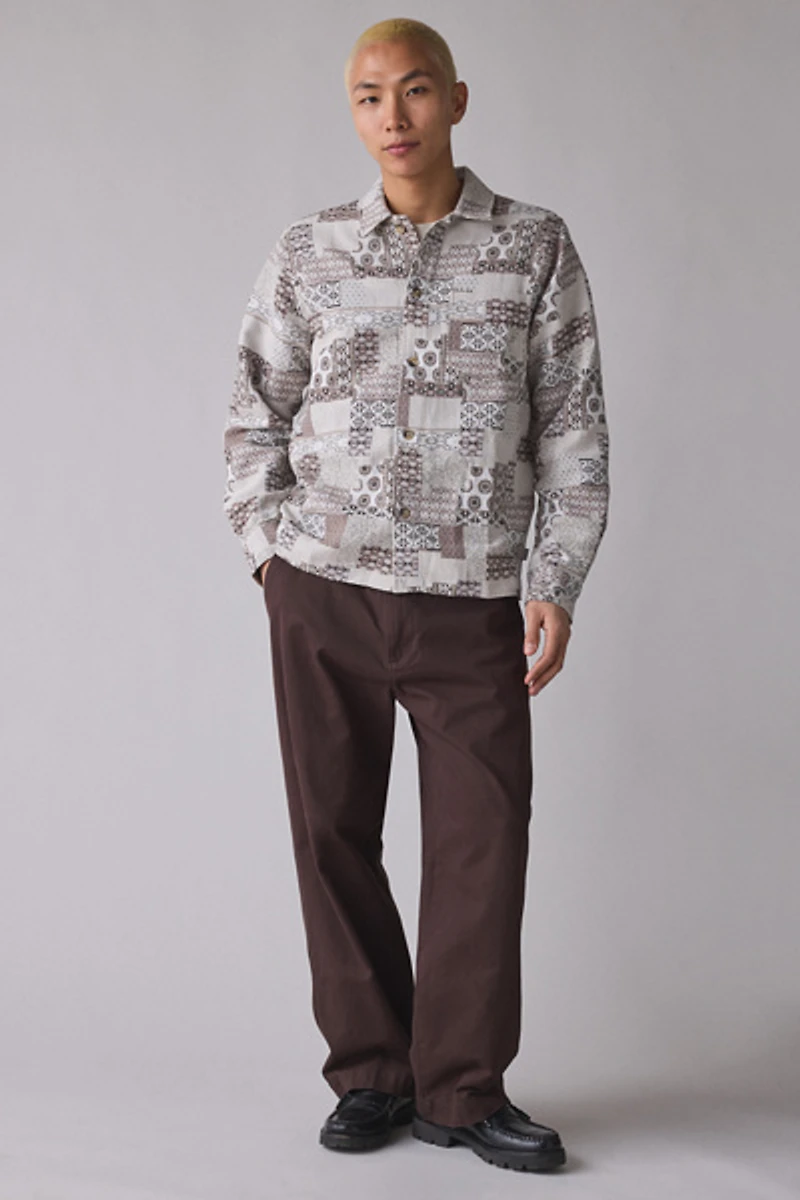 Les Deux Layton Patchwork Pattern Long Sleeve Shirt