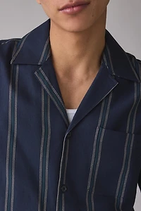 Les Deux Lawson Stripe Pattern Short Sleeve Shirt