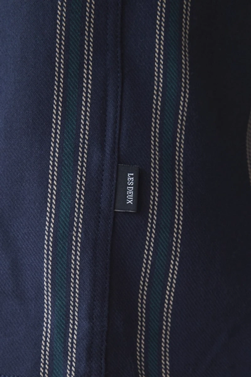 Les Deux Lawson Stripe Pattern Short Sleeve Shirt