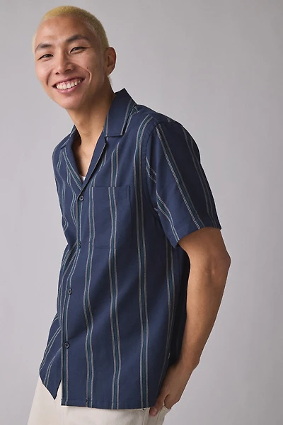 Les Deux Lawson Stripe Pattern Short Sleeve Shirt