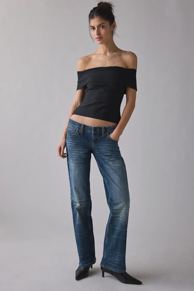 UO Kendall Bandage Foldover Off-The-Shoulder Top