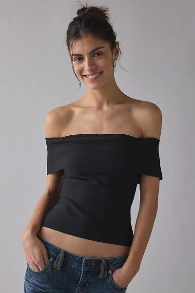 UO Kendall Bandage Foldover Off-The-Shoulder Top