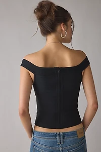 UO Kimmie Bandage Plunging Off-The-Shoulder Top