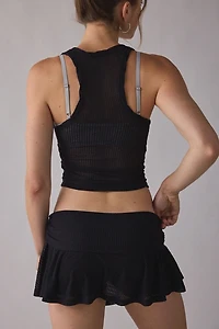 Out From Under Free Spirit Sheer Ribbed Foldover Mini Skort