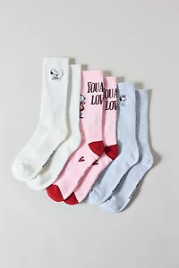 Peanuts Snoopy Valentine's Day Crew Sock 3-Pack