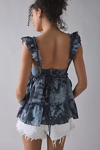 Kimchi Blue Nera Ruffle Babydoll Tie-Back Tunic Top