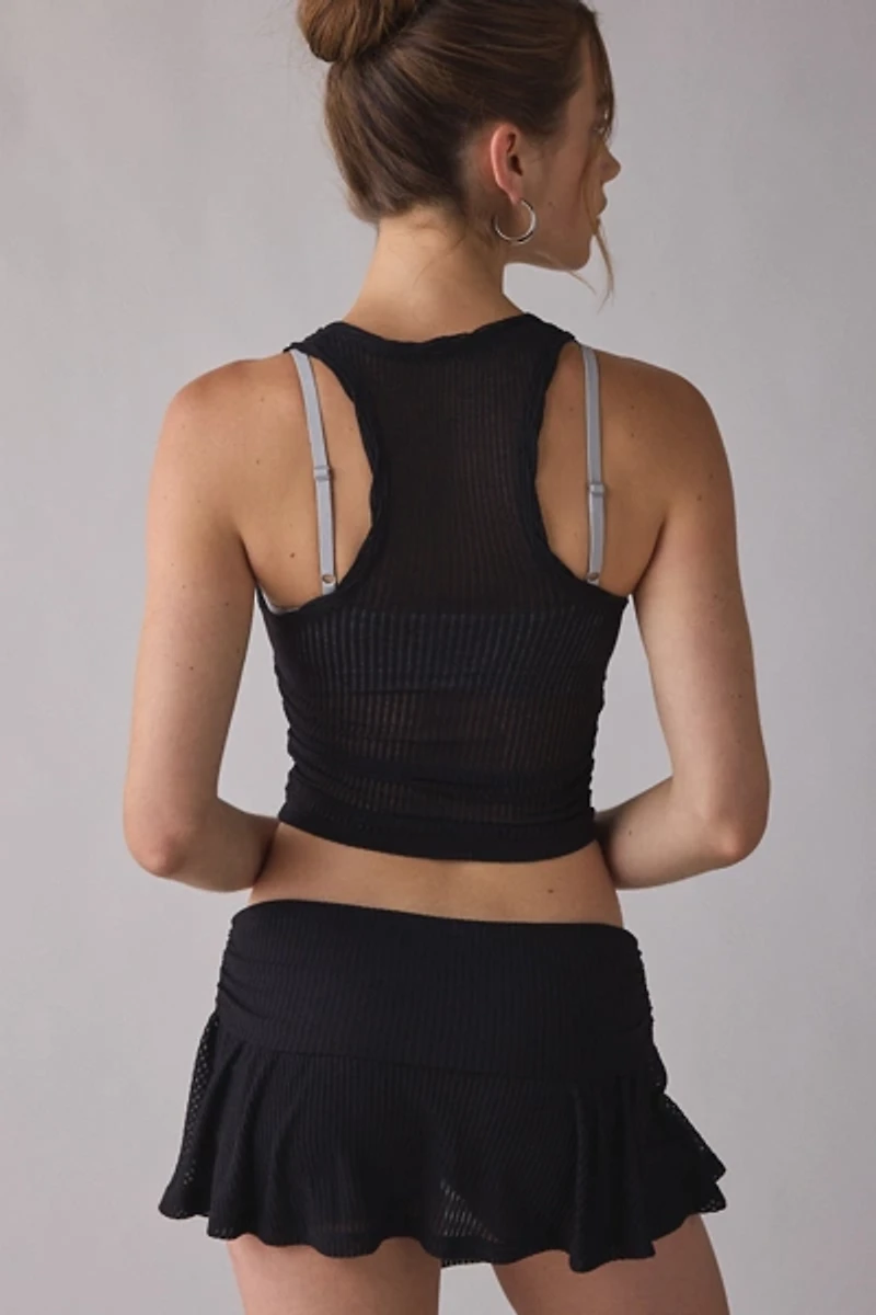 Out From Under Free Spirit Sheer Ribbed Cropped Tank Top