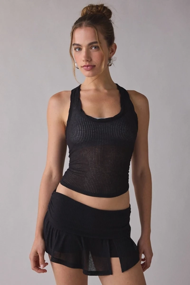 Out From Under Free Spirit Sheer Ribbed Cropped Tank Top