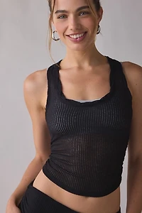 Out From Under Free Spirit Sheer Ribbed Cropped Tank Top
