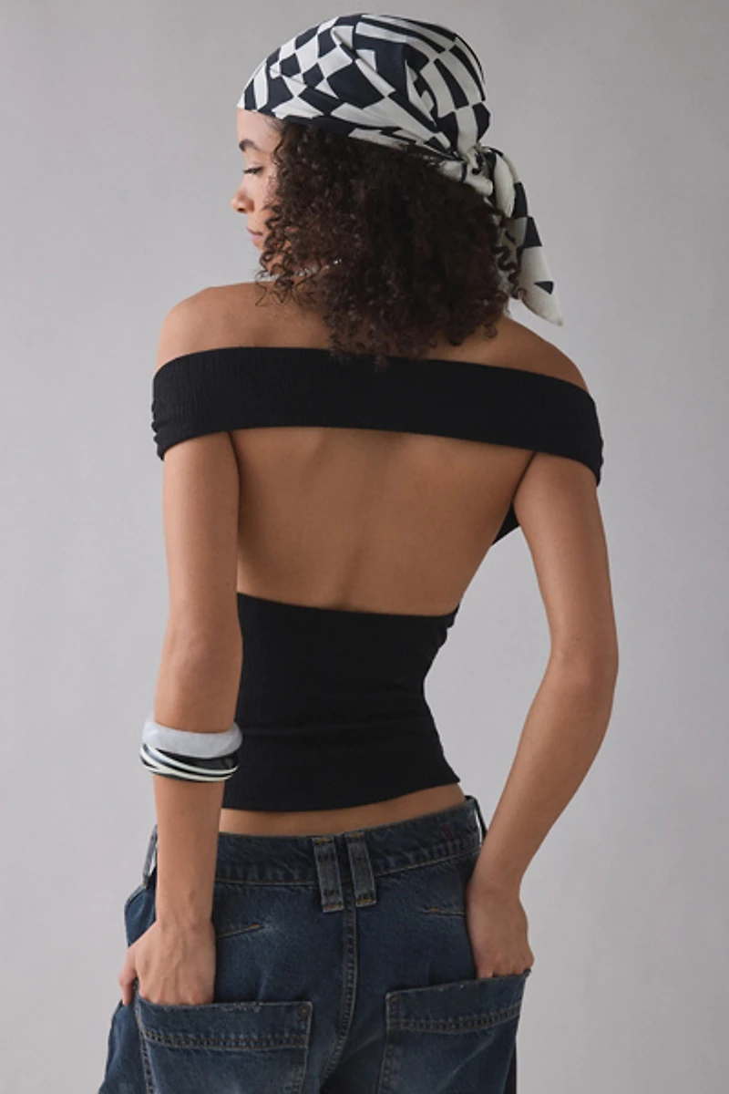 UO Andrina Open Back Off-The-Shoulder Top