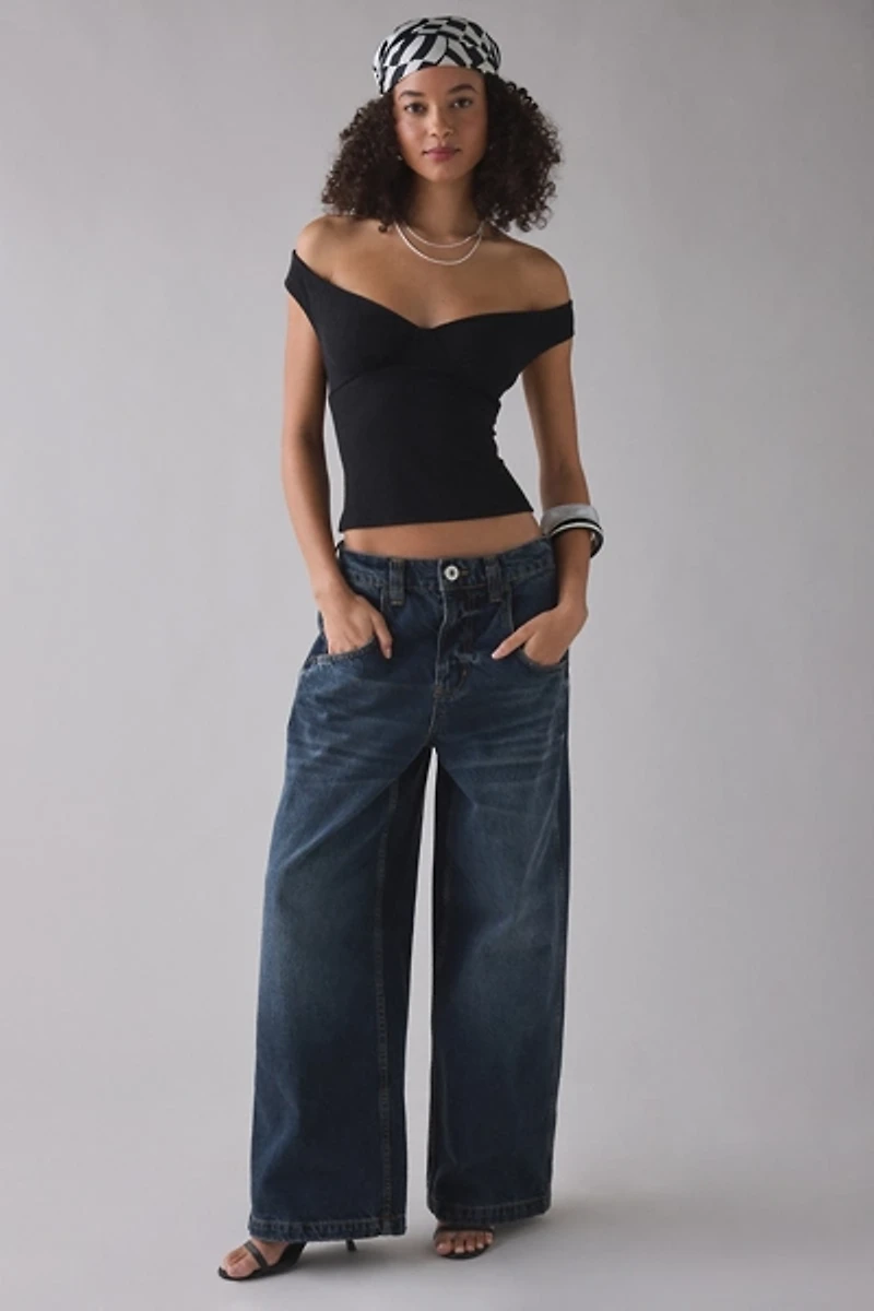 UO Andrina Open Back Off-The-Shoulder Top