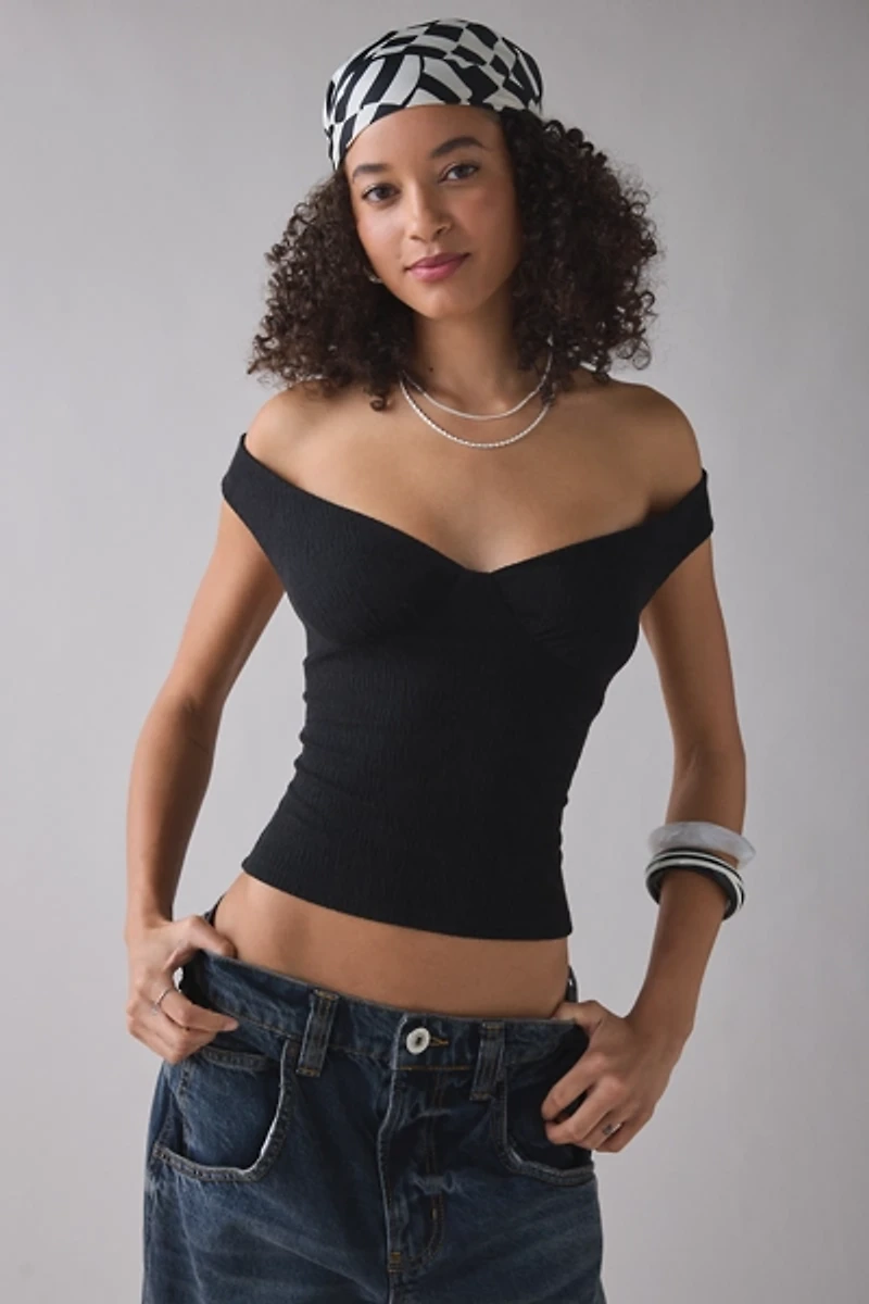 UO Andrina Open Back Off-The-Shoulder Top