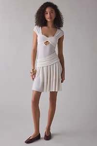 Woodrose Deli You Asymmetric Cap Sleeve Mini Dress